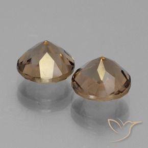 Smoky Quartz Gemstones in 8 mm (calibrated) Size for Sale, Smoky Quartz Stones in Gingerbread Brown Color