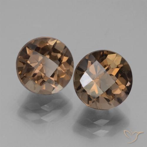 3.86ctw Natural Medium Brown Smoky Quartz, Round, VS