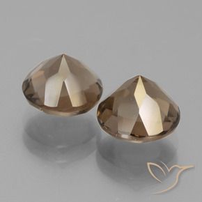 Smoky Quartz Gemstones in 8 mm (calibrated) Size for Sale, Smoky Quartz Stones in Medium Brown Color