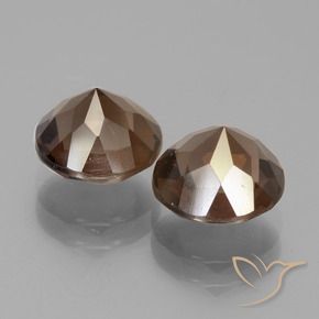 Smoky Quartz Gemstones in 8 mm (calibrated) Size for Sale, Smoky Quartz Stones in Medium Brown Color