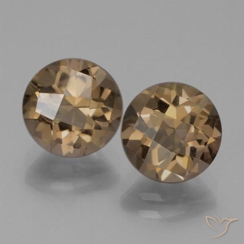 3.64ctw Natural Light Mocha Smoky Quartz, Round, VS