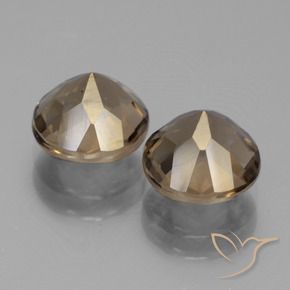 Smoky Quartz Gemstones in 8 mm (calibrated) Size for Sale, Smoky Quartz Stones in Light Mocha Color
