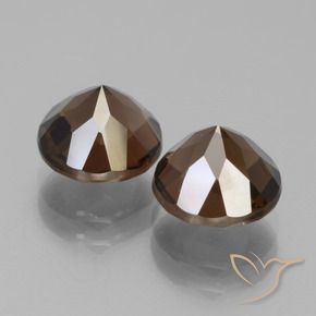 Smoky Quartz Gemstones in 8 mm (calibrated) Size for Sale, Smoky Quartz Stones in Hickory Brown Color