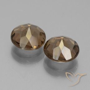 Smoky Quartz Gemstones in 8 mm (calibrated) Size for Sale, Smoky Quartz Stones in Gingerbread Brown Color
