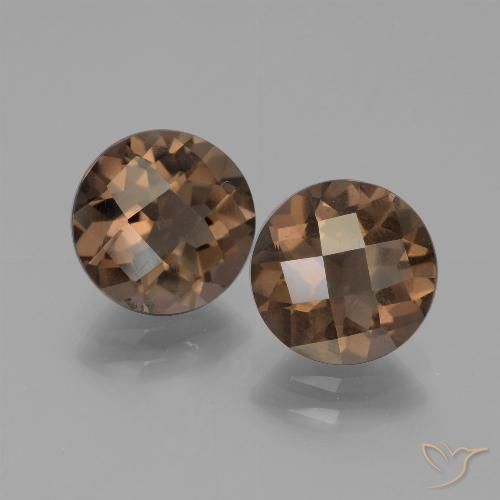 3.32ctw Natural Medium Brown Smoky Quartz, Round, VS