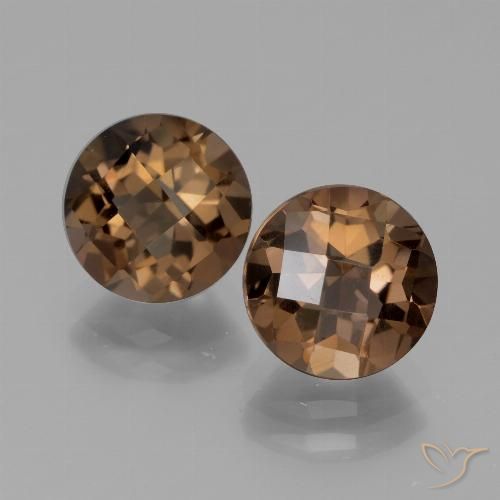 3.95ctw Natural Hickory Brown Smoky Quartz, Round, VS