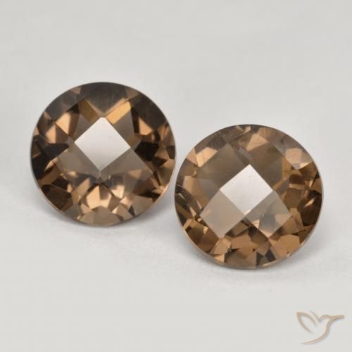 3.40ctw Natural Medium Brown Smoky Quartz, Round, VS