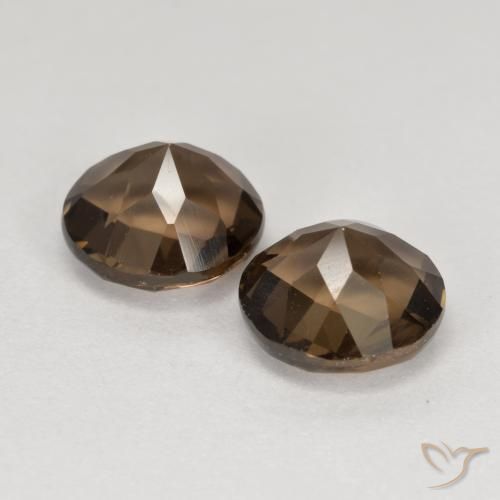 Smoky Quartz Gemstones in 8 mm (calibrated) Size for Sale, Smoky Quartz Stones in Medium Brown Color