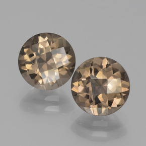 Light Brown Smoky Quartz Gem - 1.8ct Round Checkerboard (ID: 443082)