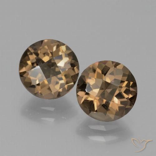 3.37ctw Natural Gingerbread Brown Smoky Quartz, Round, VS