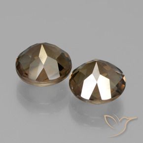 Smoky Quartz Gemstones in 8 mm (calibrated) Size for Sale, Smoky Quartz Stones in Gingerbread Brown Color