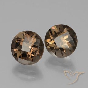3.63 ctw Brown Smoky Quartz Stones, Natural Smoky Quartz in Round Checkerboard Shape for Sale