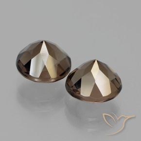 Smoky Quartz Gemstones in 8 mm (calibrated) Size for Sale, Smoky Quartz Stones in Medium-Dark Brown Color