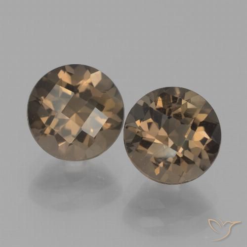 3.90ctw Natural Light Mocha Smoky Quartz, Round, VS