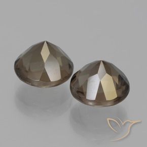 Smoky Quartz Gemstones in 8 mm (calibrated) Size for Sale, Smoky Quartz Stones in Light Mocha Color