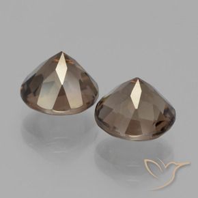 Smoky Quartz Gemstones in 8 mm (calibrated) Size for Sale, Smoky Quartz Stones in Medium-Dark Brown Color