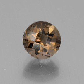 Medium Brown Smoky Quartz Gem - 2.2ct Round Checkerboard (ID: 443121)