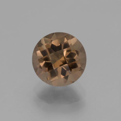 Brown Smoky Quartz Gem - 2ct Round Checkerboard (ID: 443157)