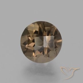 2.00 ct Brown Smoky Quartz Stone, Natural Smoky Quartz in Round Checkerboard Shape for Sale