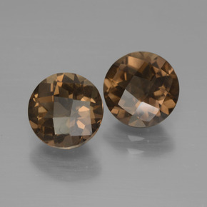 3.54 ctw Brown Smoky Quartz Stones, Natural Smoky Quartz in Round Checkerboard Shape for Sale
