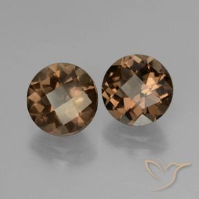 3.61 ctw Brown Smoky Quartz Stones, Natural Smoky Quartz in Round Checkerboard Shape for Sale