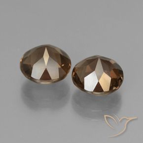 Smoky Quartz Gemstones in 8 mm (calibrated) Size for Sale, Smoky Quartz Stones in Chocolate Brown Color