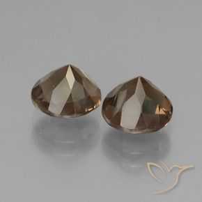 Smoky Quartz Gemstones in 8 mm (calibrated) Size for Sale, Smoky Quartz Stones in Medium Brown Color