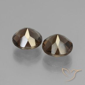 Smoky Quartz Gemstones in 8 mm (calibrated) Size for Sale, Smoky Quartz Stones in Gingerbread Brown Color