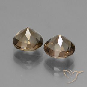 Smoky Quartz Gemstones in 8 mm (calibrated) Size for Sale, Smoky Quartz Stones in Medium-Dark Brown Color