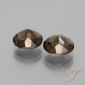 Smoky Quartz Gemstones in 8 mm (calibrated) Size for Sale, Smoky Quartz Stones in Medium Brown Color