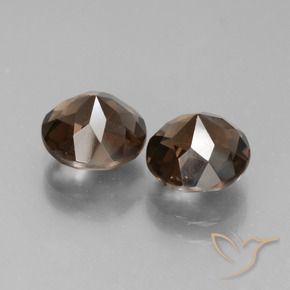 Smoky Quartz Gemstones in 8 mm (calibrated) Size for Sale, Smoky Quartz Stones in Chocolate Brown Color
