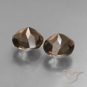 Smoky Quartz Gemstones in 8 mm (calibrated) Size for Sale, Smoky Quartz Stones in Gingerbread Brown Color