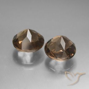 Smoky Quartz Gemstones in 8 mm (calibrated) Size for Sale, Smoky Quartz Stones in Medium-Dark Brown Color