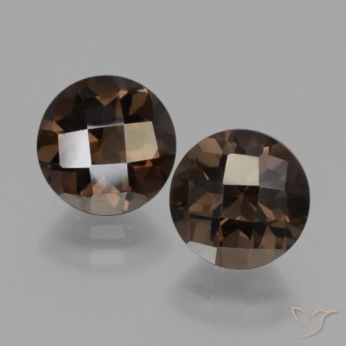 3.91ctw Natural Dark Brown Smoky Quartz, Round, VVS-VS