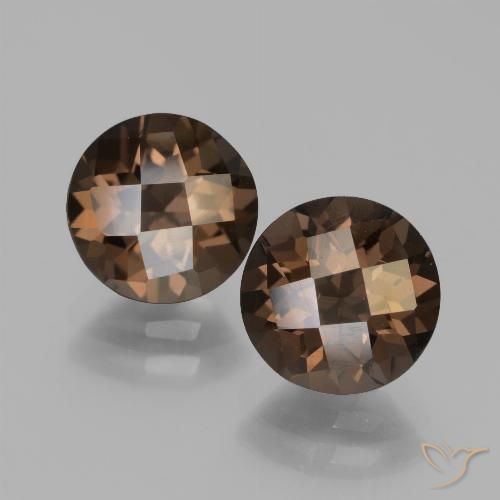 3.56ctw Natural Medium Brown Smoky Quartz, Round, VVS-VS, Photo A