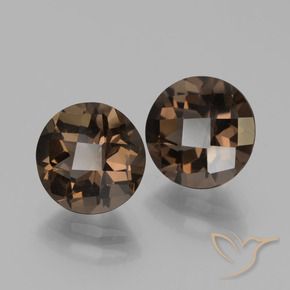 3.56 ctw Brown Smoky Quartz Stones, Natural Smoky Quartz in Round Checkerboard Shape for Sale