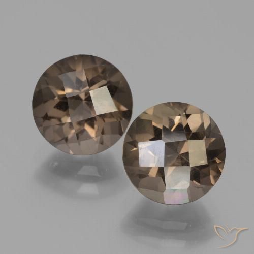 3.83ctw Natural Medium-Dark Brown Smoky Quartz, Round, VVS-VS