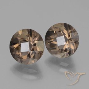 3.83 ctw Brown Smoky Quartz Stones, Natural Smoky Quartz in Round Checkerboard Shape for Sale