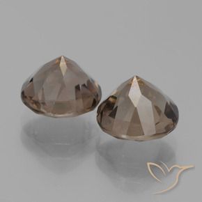 Smoky Quartz Gemstones in 8 mm (calibrated) Size for Sale, Smoky Quartz Stones in Medium-Dark Brown Color