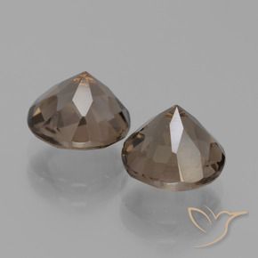 Smoky Quartz Gemstones in 8 mm (calibrated) Size for Sale, Smoky Quartz Stones in Medium-Light Brown Color