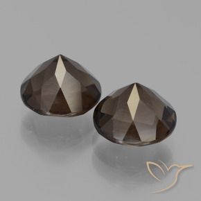 Smoky Quartz Gemstones in 8 mm (calibrated) Size for Sale, Smoky Quartz Stones in Dark Brown Color