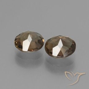 Smoky Quartz Gemstones in 8 mm (calibrated) Size for Sale, Smoky Quartz Stones in Warm Brown Color
