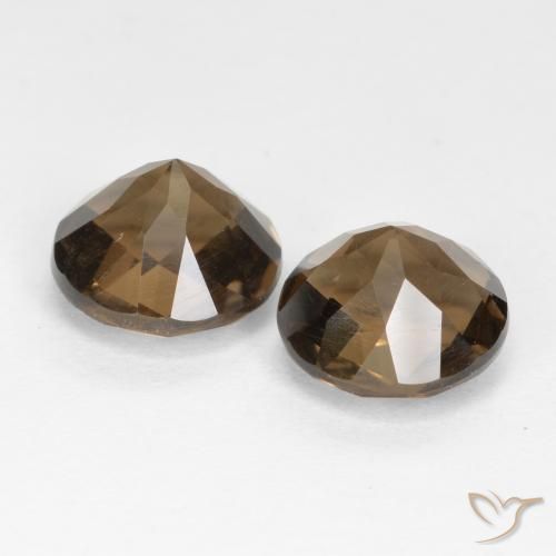 Smoky Quartz Gemstones in 8 mm (calibrated) Size for Sale, Smoky Quartz Stones in Gingerbread Brown Color