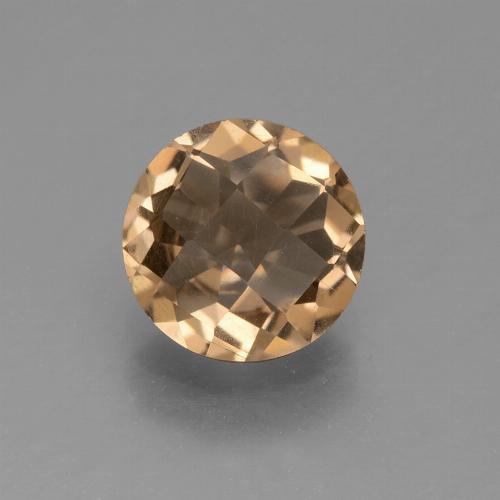 Warm Brown Smoky Quartz Gem - 1.4ct Round Checkerboard (ID: 448270)
