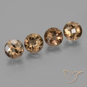 6.97 ctw Brown Smoky Quartz Stones, Natural Smoky Quartz in Round Checkerboard Shape for Sale