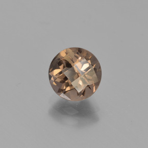 1.78 ct Brown Smoky Quartz Stone, Natural Smoky Quartz in Round Checkerboard Shape for Sale