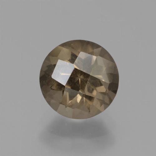 Warm Brown Smoky Quartz Gem - 1.8ct Round Checkerboard (ID: 448324)