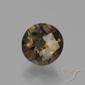1.60 ct Brown Smoky Quartz Stone, Natural Smoky Quartz in Round Checkerboard Shape for Sale