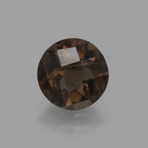 Umber Brown Дымчатый Кварц Камень - 1.4ct Круглая Шахматная Огранка (ID: 448329)