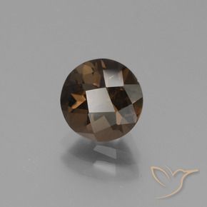 1.70 ct Brown Smoky Quartz Stone, Natural Smoky Quartz in Round Checkerboard Shape for Sale